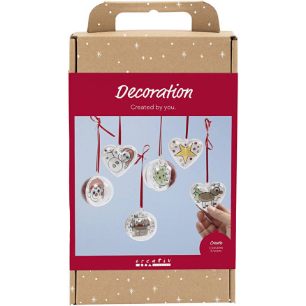 Kugeln und Herzen mit Innendekoration, 1 Set von EasyKit