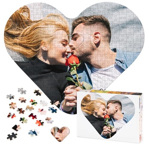 Easycosy Personalisiertes Herz-Puzzle mit eigenem Foto - 52/344 Teile: Gestalte selbst Puzzle mit Bild, Fotopuzzle als Muttertag personalisierte Geschenke für Mama, Oma, Kinder, Mutter, Familie Easycosy Personalisiertes Herz-Puzzle mit eigenem Foto - 52/344 Teile: Gestalte selbst Puzzle mit Bild, Fotopuzzle als Muttertag personalisierte Geschenke für Mama, Oma, Kinder, Mutter, Familie von Easycosy