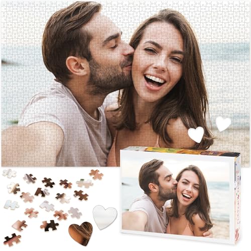 Easycosy Personalisiertes Kreisrunde Puzzle mit eigenem Foto - 1314 Teile: Gestalte selbst Puzzle mit Bild, Fotopuzzle als Muttertag personalisierte Geschenke für Mama, Oma, Kinder, Mutter, Familie von Easycosy