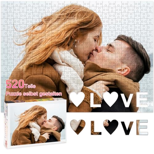Easycosy Personalisiertes Kreisrunde Puzzle mit eigenem Foto - 520 Teile: Gestalte selbst Puzzle mit Bild, Fotopuzzle als Muttertag personalisierte Geschenke für Mama, Oma, Kinder, Mutter, Familie von Easycosy