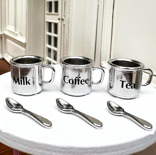EatingBiting 1:12 Miniatur-Minihaus-Möbel-Landschaft, Mini-Haus, Kaffee- und Tee- und Milchbecher mit Löffeln, 6 Landschaftsfiguren EatingBiting 1:12 Miniatur-Minihaus-Möbel-Landschaft, Mini-Haus, Kaffee- und Tee- und Milchbecher mit Löffeln, 6 Landschaftsfiguren von EatingBiting