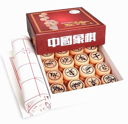 EatingBiting Chinesisches Schachspiel aus Buchenholz, Xiangqi-Spiele-Sets mit Schachbrett + Hartpapierbox, Schachbrettgröße 40 x 35 cm, Schachgröße 3,5 cm EatingBiting Chinesisches Schachspiel aus Buchenholz, Xiangqi-Spiele-Sets mit Schachbrett + Hartpapierbox, Schachbrettgröße 40 x 35 cm, Schachgröße 3,5 cm von EatingBiting