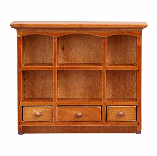 EatingBiting Miniatur-Möbel im Maßstab 1:12 im Maßstab 1:12, aus Holz, 6 Gitter und 3 Schubladen, Aufbewahrungsregal, Puppenhaus, Wandregal, Bücherregal, Displayzubehör EatingBiting Miniatur-Möbel im Maßstab 1:12 im Maßstab 1:12, aus Holz, 6 Gitter und 3 Schubladen, Aufbewahrungsregal, Puppenhaus, Wandregal, Bücherregal, Displayzubehör von EatingBiting