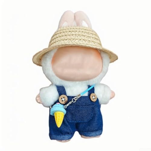 Eawfgtuw Puppenkleidung, modisches Verkleidungszubehör mit Overall, Hut, Eistüte, Blumendekoration, für 15–17 cm große Sammlerpuppe, Kleid, Wechselspiel (A) von Eawfgtuw