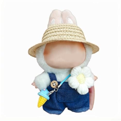 Eawfgtuw Puppenkleidung, modisches Verkleidungszubehör mit Overall, Hut, Eistüte, Blumendekoration, für 15–17 cm große Sammlerpuppe, Kleid, Wechselspiel (C) von Eawfgtuw
