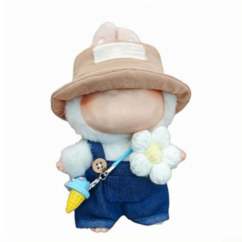 Eawfgtuw Puppenkleidung, modisches Verkleidungszubehör mit Overall, Hut, Eistüte, Blumendekoration, für 15–17 cm große Sammlerpuppe, Kleid, Wechselspiel (D) von Eawfgtuw