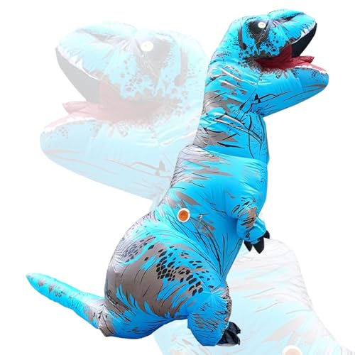 Eayaele Aufblasbare T-rex Kostüme Aufblasbare Dinosaurier Kostüm Erwachsene Tyrannosaurus Rex Anzug Karneval Party Dino Kostüm Männer Frauen (Blau) von Eayaele