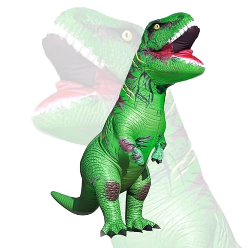 Eayaele Aufblasbare T-rex Kostüme Aufblasbare Dinosaurier Kostüm Erwachsene Tyrannosaurus Rex Anzug Karneval Party Dino Kostüm Männer Frauen (Grün) von Eayaele