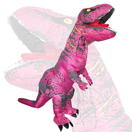 Eayaele Aufblasbare T-rex Kostüme Aufblasbare Dinosaurier Kostüm Erwachsene Tyrannosaurus Rex Anzug Karneval Party Dino Kostüm Männer Frauen (Rosa) von Eayaele