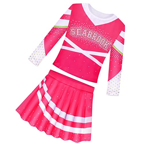 Eayoly Kostüme für Mädchenpartys | Pinkes Cheerleader-Kostü für Mädchen Ausgefallenes Cheerleader-Outfit für Mädchen - Mädchen-Kleinkind-Kleidung für Halloween, Party, Geburtstag von Eayoly