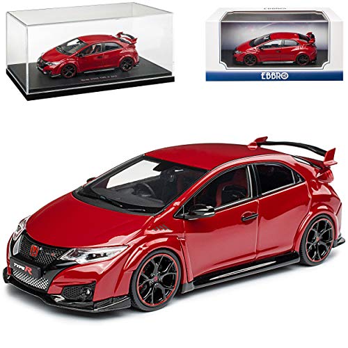 Ebbro Hon-da Civic Type-R 5 Türer Rot UK Rechtslenker 9. Generation 2011-2017 1/43 Modell Auto von Ebbro