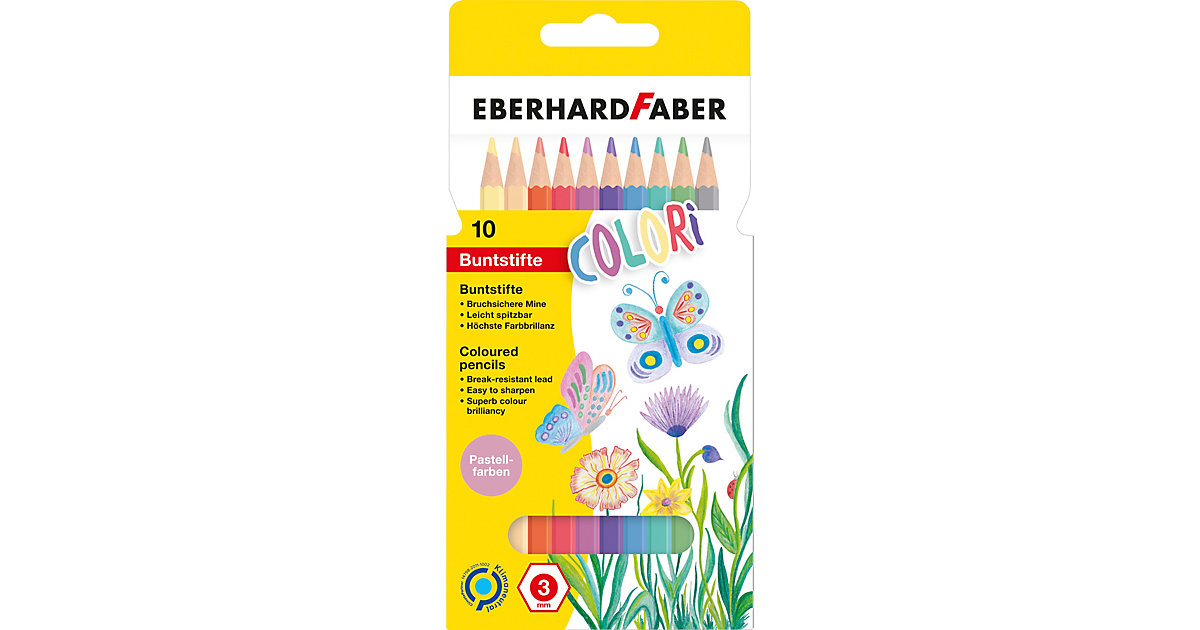 Buntstift Pastell hexagonal, 10 Farben bunt Buntstift Pastell hexagonal, 10 Farben bunt von Eberhard Faber