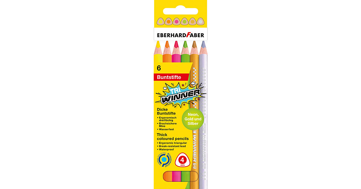 Buntstifte Neon TRI Winner, 6 Farben Buntstifte Neon TRI Winner, 6 Farben von Eberhard Faber