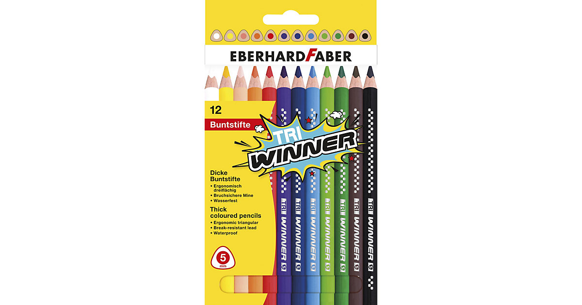 Buntstifte TRI Winner, 12 Farben von Eberhard Faber