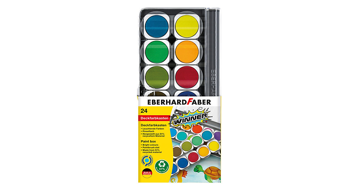 Deckfarbkasten Winner, 24 Farben, inkl. Deckweiß Deckfarbkasten Winner, 24 Farben, inkl. Deckweiß von Eberhard Faber
