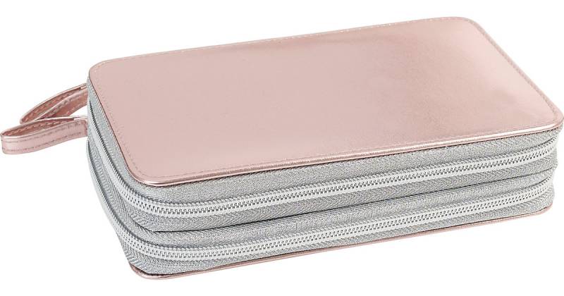 Doppel-Federmäppchen Double Decker rosé gold shine, befüllt, 24-tlg. rosegold von Eberhard Faber
