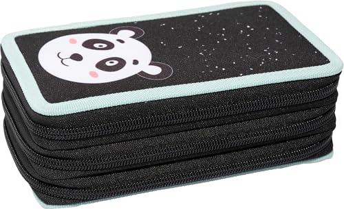 EBERHARD FABER 577475 - Federmäppchen Triple Decker, mit 36 Schreibutensilien, Stiftetui Panda mit 3 Reißverschlüssen von Eberhard Faber