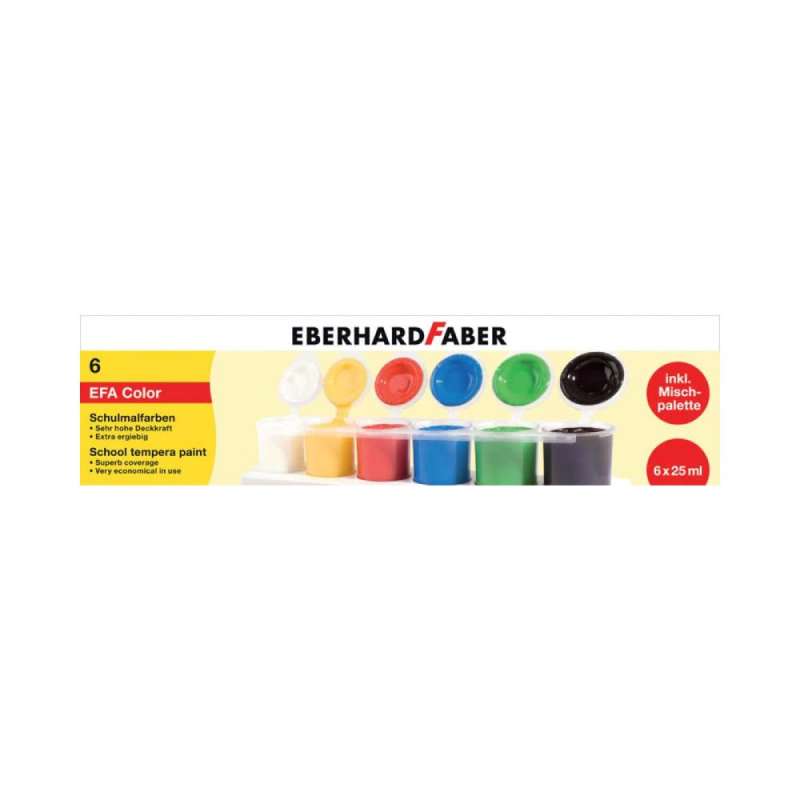 EBERHARD FABER Schulmalfarben Tempera 6-Stück - 6 x 25ml von Eberhard Faber