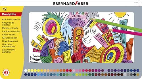 Eberhard Faber 514872 - Buntstifte in 72 Farben, hexagonale Form, im Metalletui, zum Malen, Illustrieren und Zeichnen von Eberhard Faber