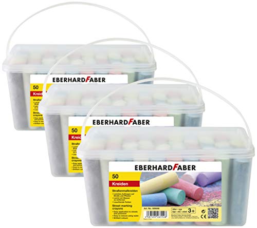 Eberhard Faber 526550 - Straßenmalkreide, 50er Eimer | 3 Eimer von Eberhard Faber