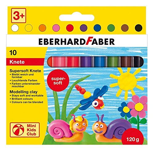 Eberhard Faber 572110 - Mini Kids Club Supersoft Knete, 10 Stangen im Kartonetui von Eberhard Faber