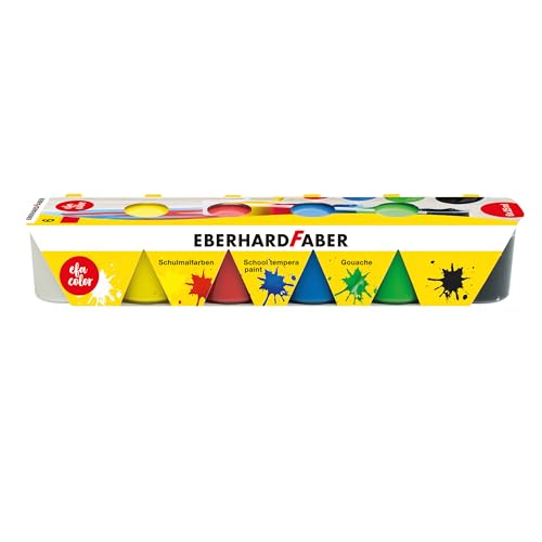 Eberhard Faber 575509 - EFA Color Schulmalfarben-Set mit 6 leuchtenden Basis-Farben in Näpfchen zu je 25 ml, lichtecht, verdünn- und vermischbar, geeignet für viele Maltechniken von Eberhard Faber