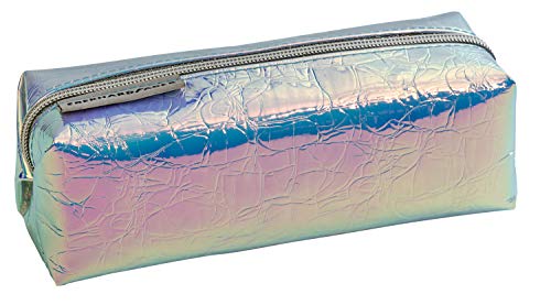 Eberhard Faber 577400 - Schlamperrolle Flip Flop mit Krokodilmuster und Reißverschluss, in rosa und silber, ca. 21 x 8 x 8 cm groß, Schreibtisch-Organizer für Schreibwaren, Zeichen-und Büromaterialien von Eberhard Faber