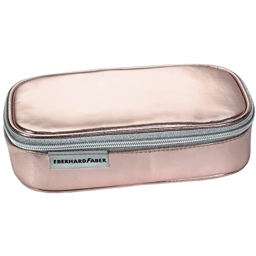 Eberhard Faber 577424 - Jumbo Schlamperbox in Rose-Gold, Stifte-Etui mit Reißverschluss, Hauptfach und Innenklappe mit Stiftschlaufen und Geodreieck-Halterung, für Vorschule und Schule von Eberhard Faber