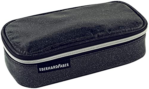 Eberhard Faber 577587 - Schlamper-Box in Glitzer-Anthrazit, Federmappe mit Reißverschluss, großem Hauptfach und Innenklappe mit Stiftschlaufen, Schreibtisch-Organizer für Schule, Büro und Uni von Eberhard Faber