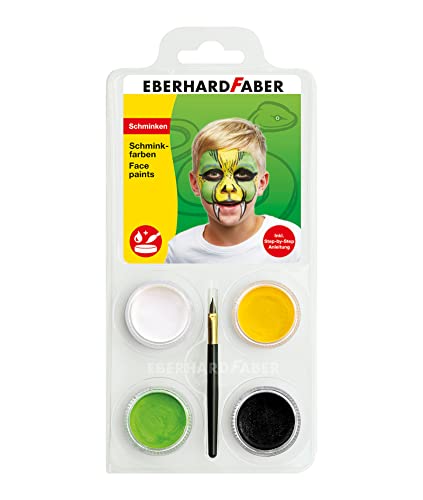 Eberhard Faber 579026 - Schminkfarben-Set Schlange mit 4 Farben, Pinsel und Anleitung, wasserlöslich, schnell trocknend, Schmink-Set für Kinder zum Bemalen von Gesichtern von Eberhard Faber