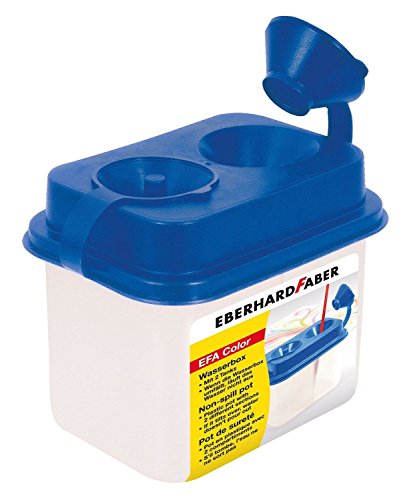 Eberhard Faber 579900 - Wasserbox mit 2 Kammern, EFA Color, Pinselbecher blau von Eberhard Faber