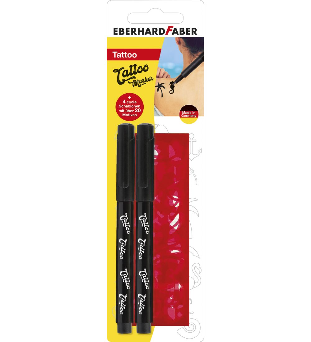 Eberhard Faber Tattoo Filzstifte m. Schablonen - 2 st. - Schwarz - Eberhard Faber - One Size - Filzstifte Eberhard Faber Tattoo Filzstifte m. Schablonen - 2 st. - Schwarz - Eberhard Faber - One Size - Filzstifte von Eberhard Faber