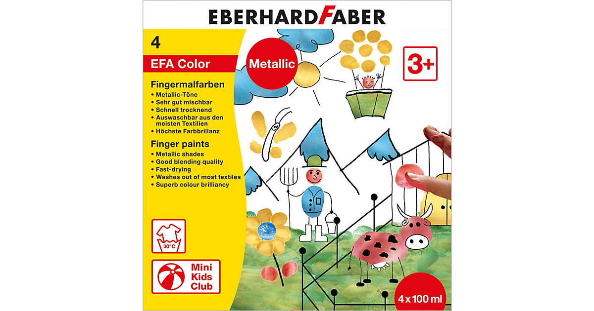 Fingerfarben Metallic, 4 x 100 ml bunt von Eberhard Faber