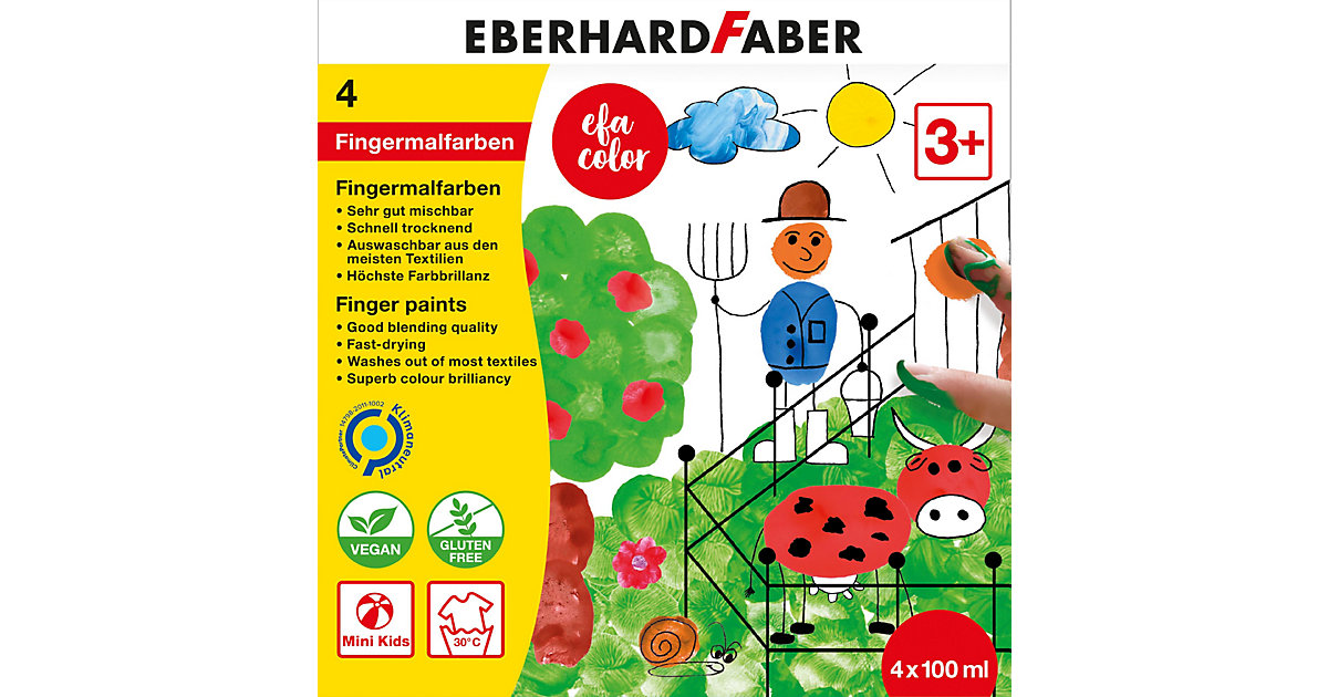 Mini Kids Fingermalfarbe, 4 x 100 ml von Eberhard Faber