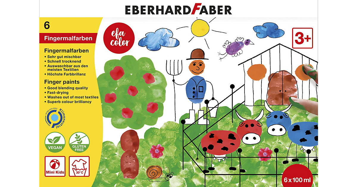 Mini Kids Fingermalfarbe, 6 x 100 ml Mini Kids Fingermalfarbe, 6 x 100 ml von Eberhard Faber