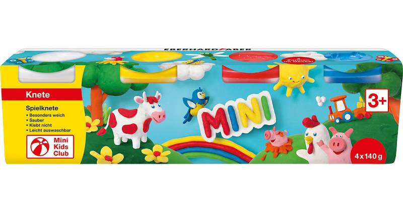 Mini Kids Spielknete Basisfarben, 4 x 140 g von Eberhard Faber