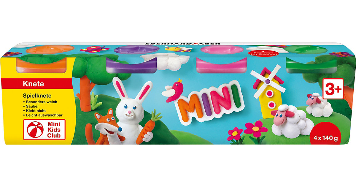 Mini Kids Spielknete Sonderfarben, 4 x 140 g von Eberhard Faber