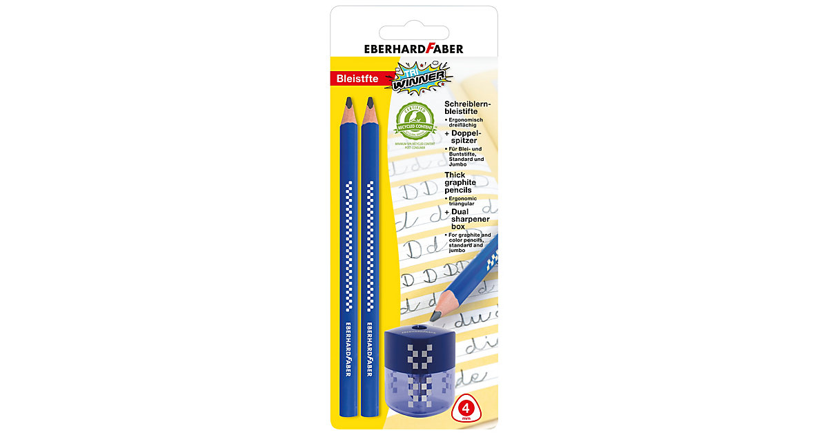 Schreiblernbleistifte TRI Winner, 2 Stück, inkl. Doppelspitzdose Schreiblernbleistifte TRI Winner, 2 Stück, inkl. Doppelspitzdose von Eberhard Faber
