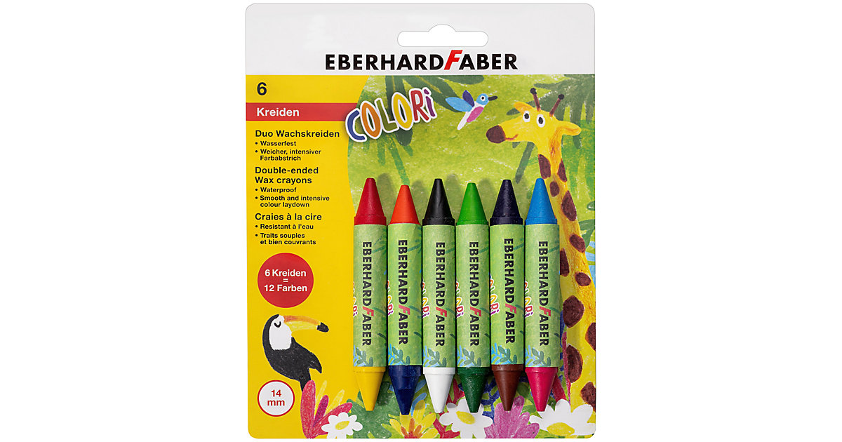 Doppel-Wachsmalstifte COLORI DUO, 6 Stifte - 12 Farben Doppel-Wachsmalstifte COLORI DUO, 6 Stifte - 12 Farben von Eberhard Faber
