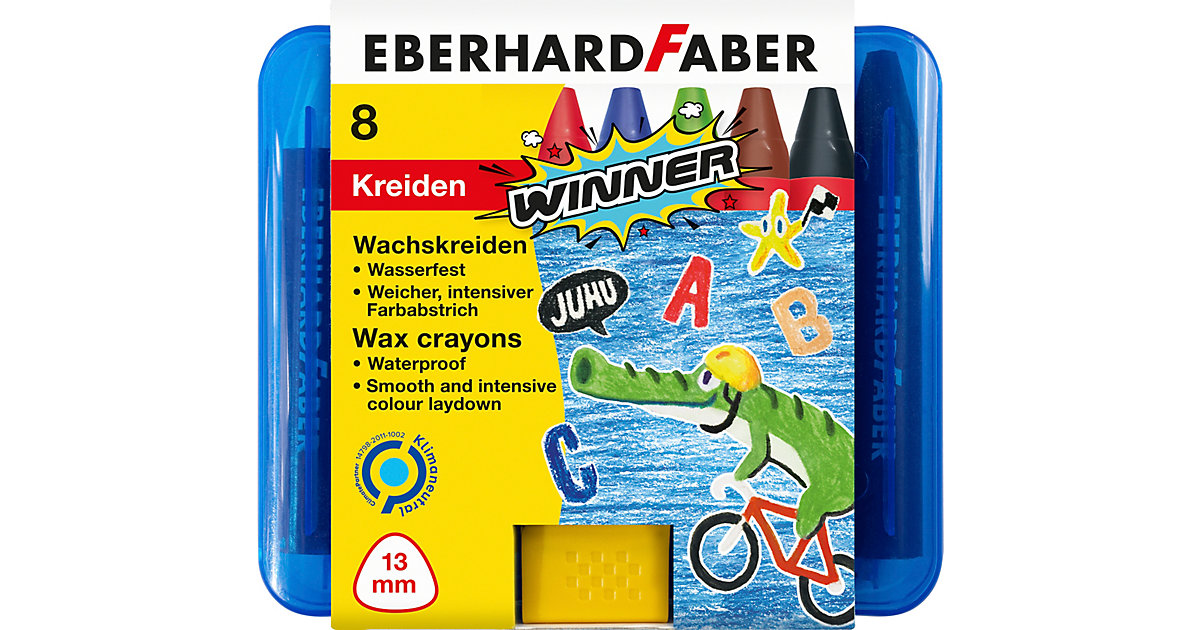 Wachsmalstifte Winner, 8 Farben, in Kunststoffbox von Eberhard Faber