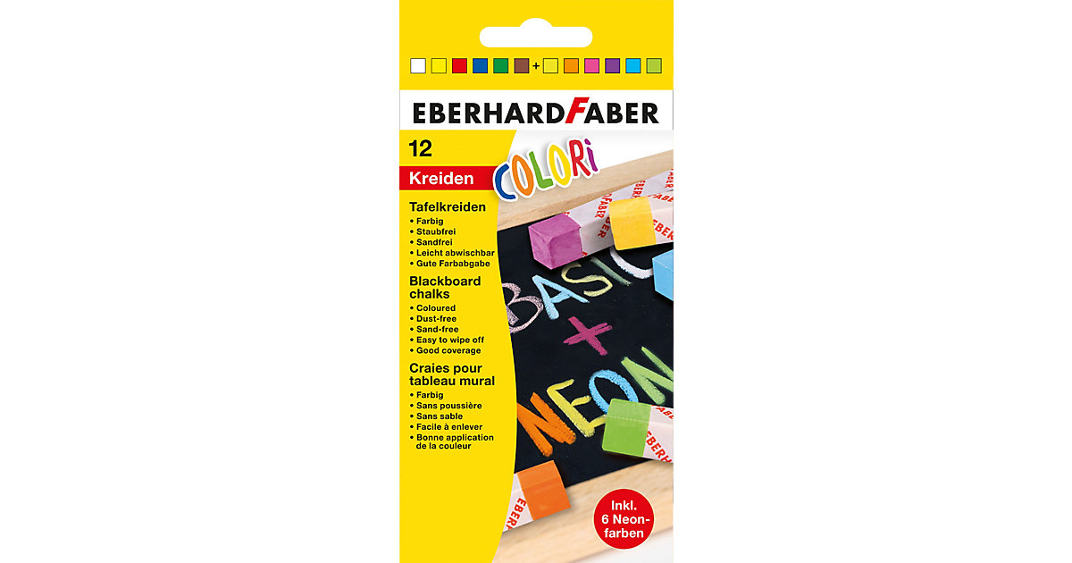 Wandtafelkreide neon + basic 12er Wandtafelkreide neon + basic 12er von Eberhard Faber