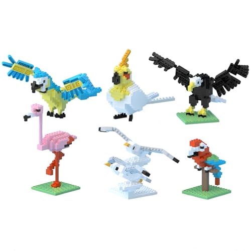 6 PCS Mini Tiere Bausteine Set, Micro Tier Bausteine Spielzeug, Tiere Klemmbausteine, Geschenk für Tier Liebhaber für Erwachsene und Kinder von Ebortsin