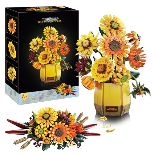 Blumen Sonnenblumen Bausets für Erwachsene, Van Go 2 in 1 Botanical Collection Blumen Sonnenblumen Bausatz Kompatibel mit L*** Blumen, Geschenke zum Weihnachten Geburtstag, 1328 Teile Blumen Sonnenblumen Bausets für Erwachsene, Van Go 2 in 1 Botanical Collection Blumen Sonnenblumen Bausatz Kompatibel mit L*** Blumen, Geschenke zum Weihnachten Geburtstag, 1328 Teile von Ebortsin