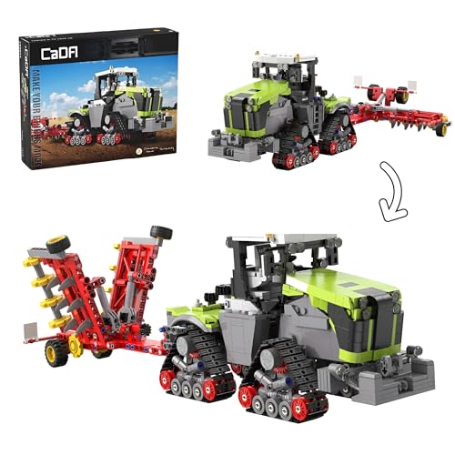 Eborstin Technik Xerion 5000 Traktor Bausteine, MOC Kettentraktor Baufahrzeug Klemmbausteine, 1336 Teile Traktor Bausteine Set, Geschenk für Erwachsene und Kinder, C65012 von Ebortsin
