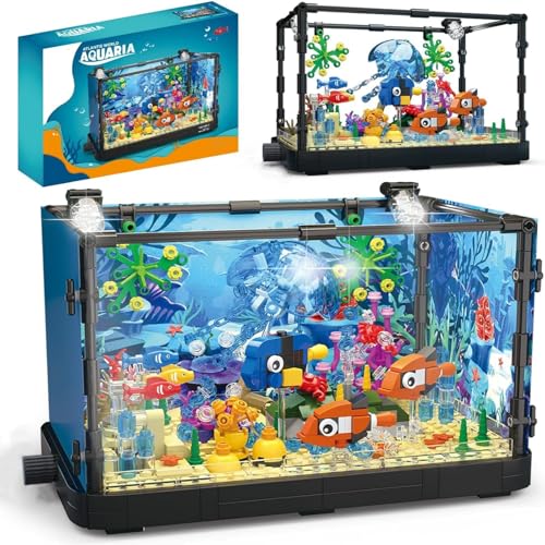 Ebortsin Aquarium Ideas Bausteine, Aquarium Klemmbausteine Meeresquallen, Krabben, Fische Wassertiere Bausteine, Geschenk für Erwachsene und Jungen Mädchen, 725 Teile Ebortsin Aquarium Ideas Bausteine, Aquarium Klemmbausteine Meeresquallen, Krabben, Fische Wassertiere Bausteine, Geschenk für Erwachsene und Jungen Mädchen, 725 Teile von Ebortsin