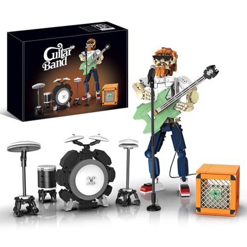 Ebortsin Kunst Musik Geschenk, Ideen Musiker Bausteine, DIY Gitarren Modell Spielzeug, Musiker Figuren Bausteine Bausatz Heim Dekor, Geschenk für Musikfans Ebortsin Kunst Musik Geschenk, Ideen Musiker Bausteine, DIY Gitarren Modell Spielzeug, Musiker Figuren Bausteine Bausatz Heim Dekor, Geschenk für Musikfans von Ebortsin