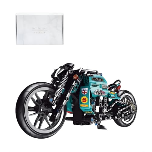 Ebortsin Motorrad Bausteine Spielzeug Set, 431 Teile Motorrad Modell Bausteine, Cafe Racer Supermotorrad Bausatz Sammler Schaustück, Geschenk für Erwachsene und Jungen von Ebortsin
