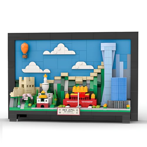 Ebortsin Postkarte Mini Klemmbausteine Set, MOC Micro Bausteine Set, Kreatives City Frame Architecture Building Blocks, Geschenk für Erwachsene, Kinder ab 8-16 Jahren+, 509 Teile von Ebortsin