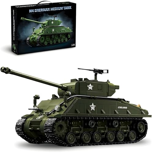 Ebortsin Technik Militär Panzer Bausteine Bausatz (M4 Sherman Panzer) von Ebortsin