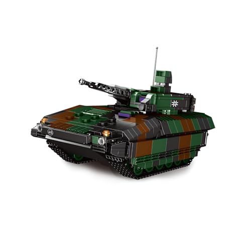 Ebortsin Technik Panzer Bausteine Modell, WW2 Panzer Klemmbausteine Militär Panzer Spielzeug, 1238 Teile Schutzenpanzer Bausteine Modellbausatz, Geschenk für Erwachsene und Kinder von Ebortsin
